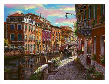 街並み Painting - きらめくヴェネト運河